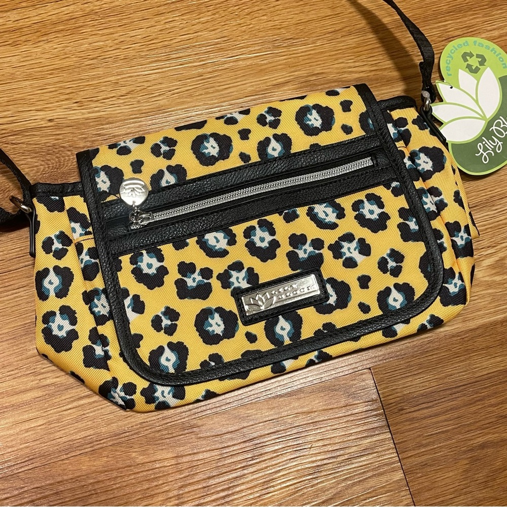 NWT Lily Bloom Julia Crossbody, Bold Graphics Yellow Black Leopard Print - Picture 2 of 10